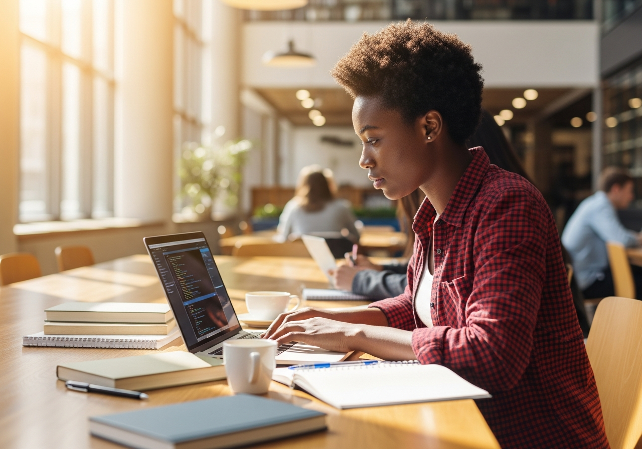 Student learning digital skills